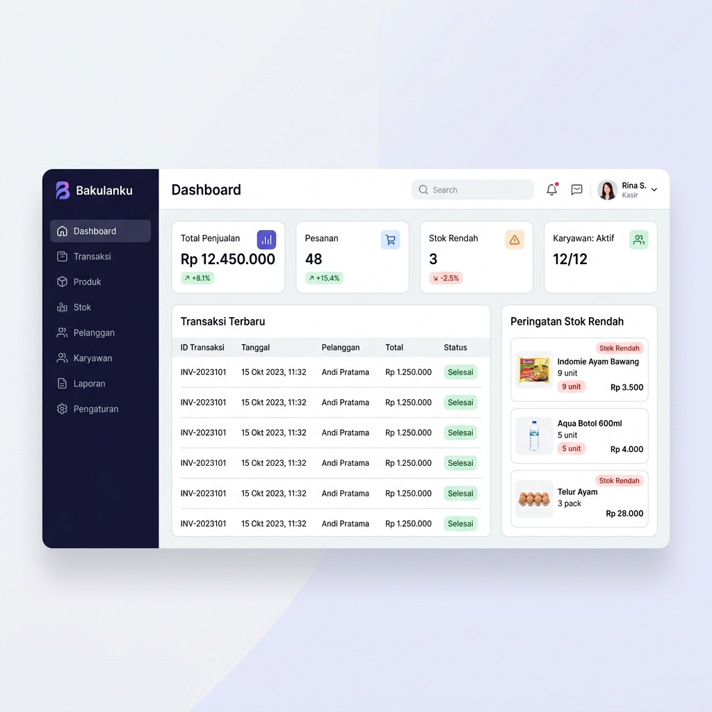Bakulanku Smart Dashboard Mockup